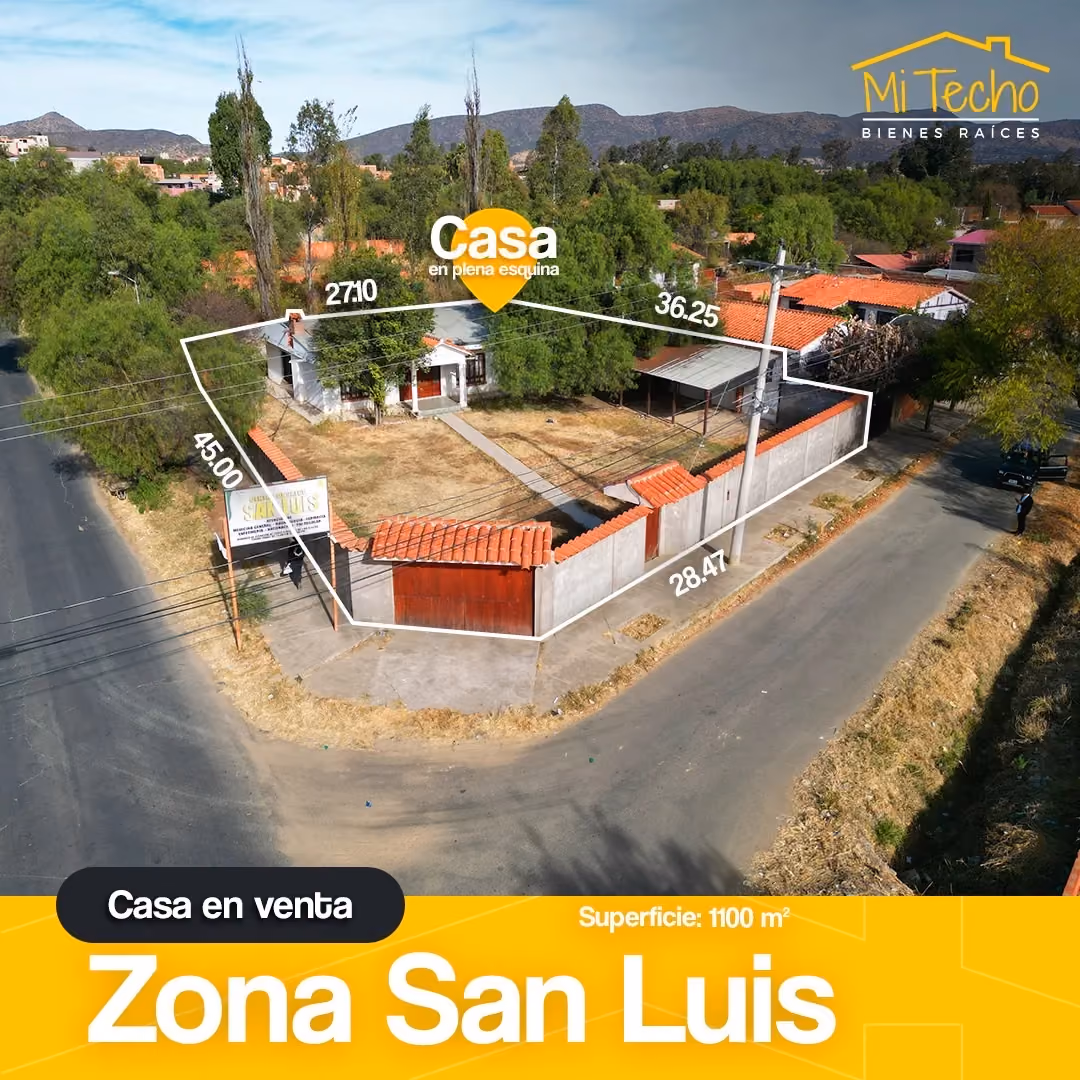 Casa en venta esquinera san Luis 1100 m2